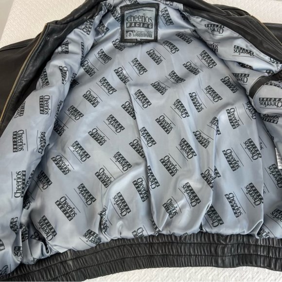 Vintage Cheerios Racing Men's Leather Jacket - Size 2XL - Picture 5 of 12